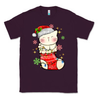 Plum christmas cat in Classic Tee - MaliasSmallBusiness