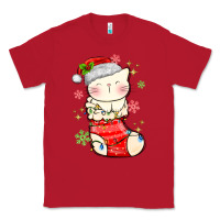 Red christmas cat in Classic Tee - MaliasSmallBusiness