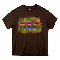 Chocolate Brown cinco de mayo leopard frame Heavy Core Tee - Artiststas