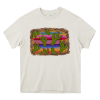 Cream cinco de mayo leopard frame Heavy Core Tee - Artiststas