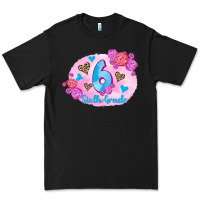 Black back to school flowers sixth grade 3200x2400 Premium Tee - AdoDesignShop
