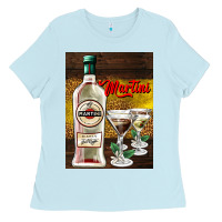 Baby Blue martini Ladies Tee - AdoDesignShop