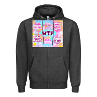 Charcoal Heather sarcastic wtf Zipper Hoodie - TumblerDesignByShophia