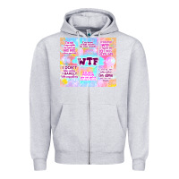 Heather Grey sarcastic wtf Zipper Hoodie - TumblerDesignByShophia