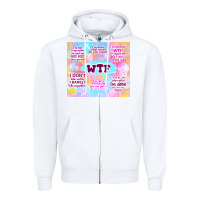 White sarcastic wtf Zipper Hoodie - TumblerDesignByShophia