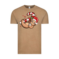 Vintage Coffee cute christmas sloth Vintage Tee - MaliasSmallBusiness