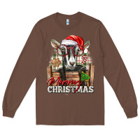Chestnut Merry Christmas Alpine Goat Long Sleeve Tee - LillyAllenDesigns