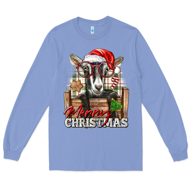 Merry Christmas Alpine Goat Long Sleeve Tee by LillyAllenDesigns | Teevron