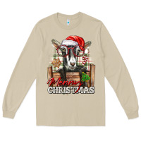 Mushroom Merry Christmas Alpine Goat Long Sleeve Tee - LillyAllenDesigns