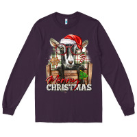 Plum Merry Christmas Alpine Goat Long Sleeve Tee - LillyAllenDesigns