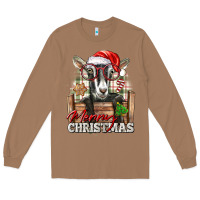 Toasted Coconut Merry Christmas Alpine Goat Long Sleeve Tee - LillyAllenDesigns
