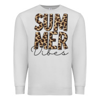 Dove Grey summer vibes leopard Premium Sweatshirt - CowCowDesign