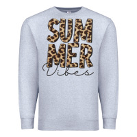 Heather Grey summer vibes leopard Premium Sweatshirt - CowCowDesign