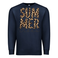 Navy summer vibes leopard Premium Sweatshirt - CowCowDesign