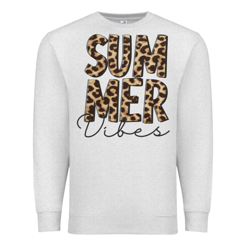 Summer Vibes Leopard Premium Sweatshirt by CowCowDesign | Teevron