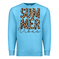 Ocean Blue summer vibes leopard Premium Sweatshirt - CowCowDesign