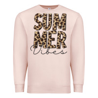 Pale Pink summer vibes leopard Premium Sweatshirt - CowCowDesign