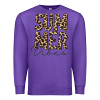 Purple summer vibes leopard Premium Sweatshirt - CowCowDesign