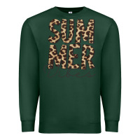 Sports Green summer vibes leopard Premium Sweatshirt - CowCowDesign
