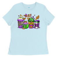 Baby Blue mardi gras crawfish coffee Ladies Tee - Jasminsmagicworld