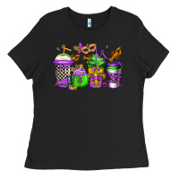 Black mardi gras crawfish coffee Ladies Tee - Jasminsmagicworld