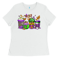 White mardi gras crawfish coffee Ladies Tee - Jasminsmagicworld