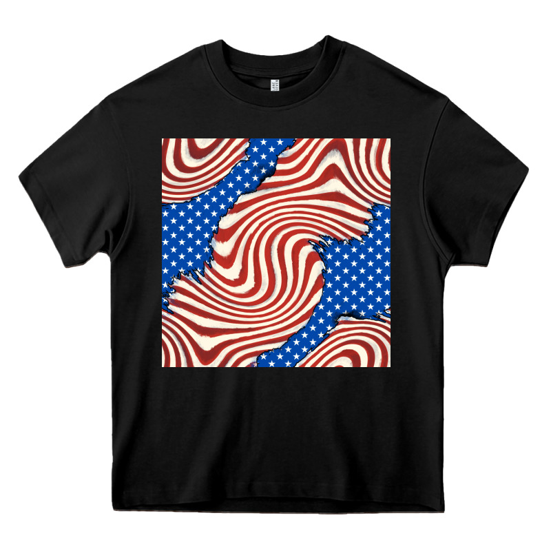 American Flag Seamless Pattern Heavy Core Tee by BundleAndBundleShop | Teevron
