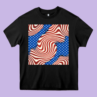 American Flag Seamless Pattern Heavy Core Tee Designed By Bundleandbundleshop
