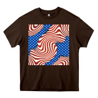 Chocolate Brown american flag seamless pattern Heavy Core Tee - BundleAndBundleShop