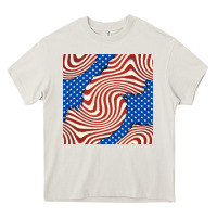 Cream american flag seamless pattern Heavy Core Tee - BundleAndBundleShop