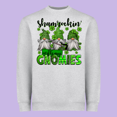 Shamrockin' With My Gnomies St Patrick's Day Heavyweight Sweatshirt Designed By Jasminsmagicworld