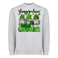 Heather Grey shamrockin' with my gnomies st patrick's day Heavyweight Sweatshirt - Jasminsmagicworld