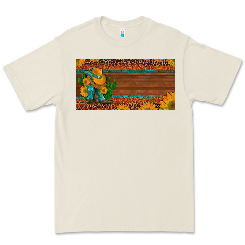 Custom Cowboy Boots Sunflowers And Cactus License Plate Premium Tee by Artiststas | Teevron