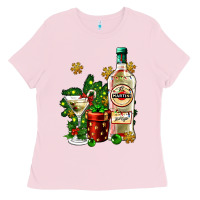 Bubblegum Pink cocrtail martini and gift and snow Ladies Tee - AdoDesignShop