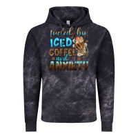 Cloud Black fueled by iced coffee and anxiety Vintage Hoodie - NancyCooperArtShop