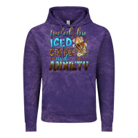 Cloud Purple fueled by iced coffee and anxiety Vintage Hoodie - NancyCooperArtShop