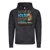 Vintage Black fueled by iced coffee and anxiety Vintage Hoodie - NancyCooperArtShop