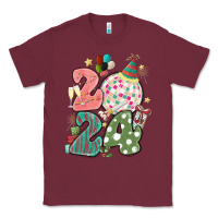 Burgundy 2024 happy new year Classic Tee - MaliasSmallBusiness