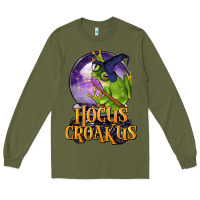 Army Green Hocus Croakus Frog Long Sleeve Tee - LillyAllenDesigns