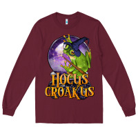 Burgundy Hocus Croakus Frog Long Sleeve Tee - LillyAllenDesigns