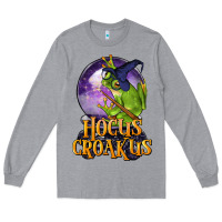 Heather Grey Hocus Croakus Frog Long Sleeve Tee - LillyAllenDesigns