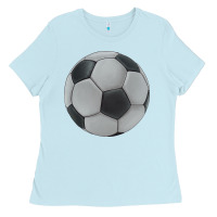 Baby Blue soccer ball Ladies Tee - JahusDesignShop