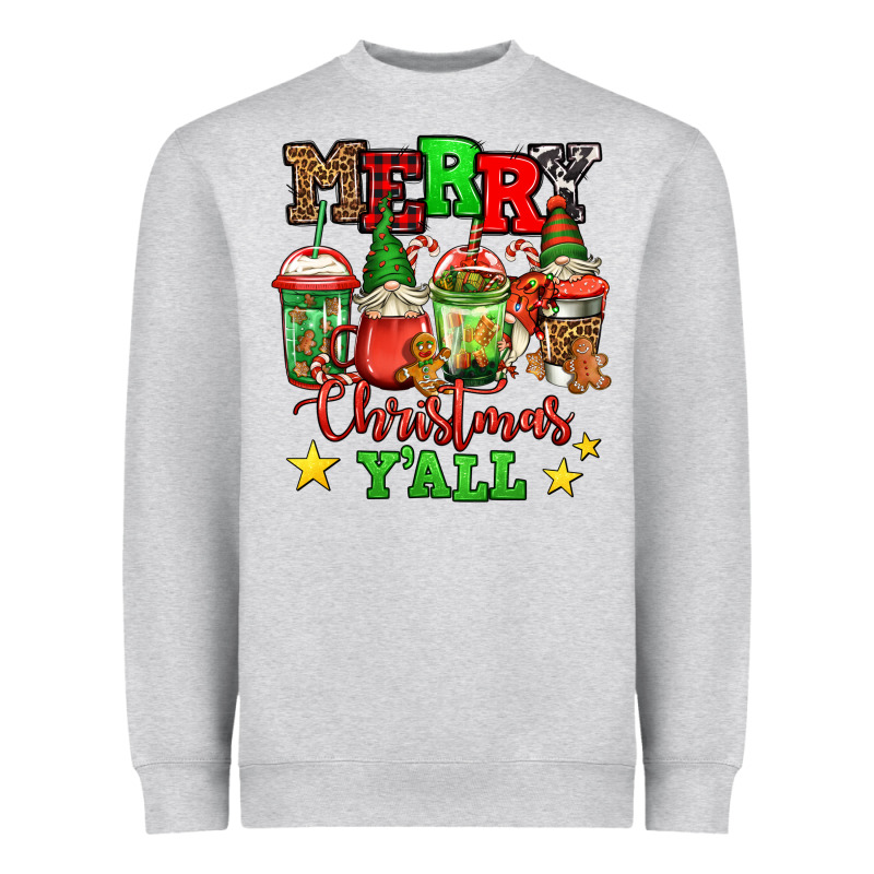 Merry Christmas Y'all Gnome Coffee Heavyweight Sweatshirt by Jasminsmagicworld | Teevron