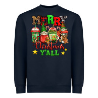 Navy merry Christmas y'all gnome coffee Heavyweight Sweatshirt - Jasminsmagicworld