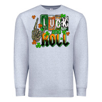 Heather Grey St. Patrick's Luck and roll Premium Sweatshirt - OliviaCreatesArt
