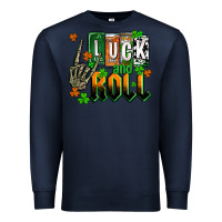 Navy St. Patrick's Luck and roll Premium Sweatshirt - OliviaCreatesArt