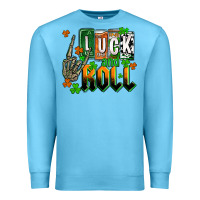 Ocean Blue St. Patrick's Luck and roll Premium Sweatshirt - OliviaCreatesArt