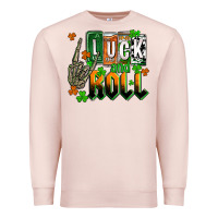 Pale Pink St. Patrick's Luck and roll Premium Sweatshirt - OliviaCreatesArt