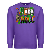 Purple St. Patrick's Luck and roll Premium Sweatshirt - OliviaCreatesArt
