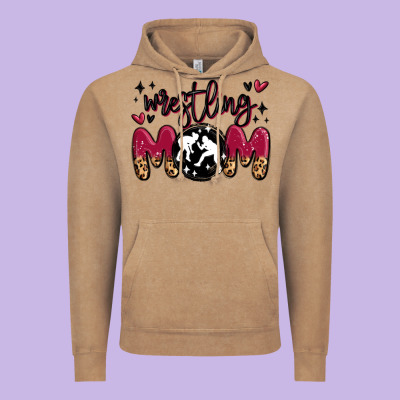 Wrestling Mom Vintage Hoodie Designed By Maliassmallbusiness
